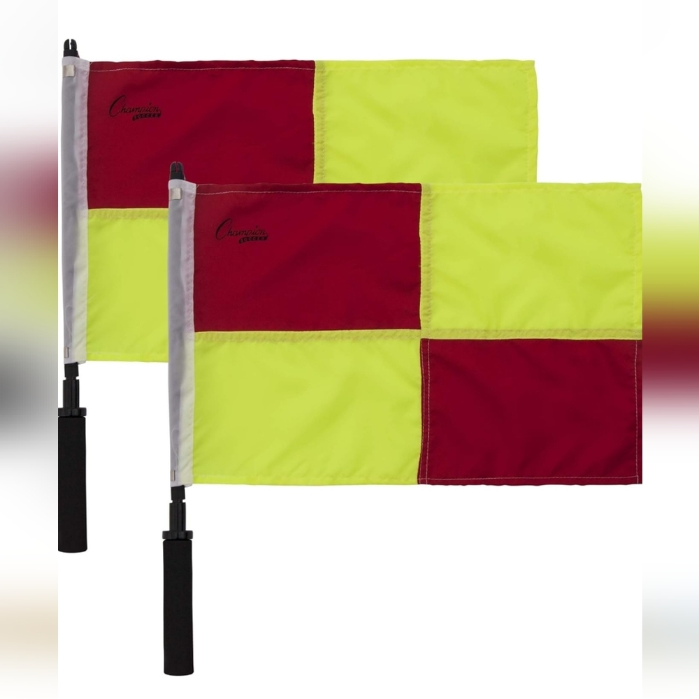 Champion Sports Soccer Flags deluxe red&gold checkered